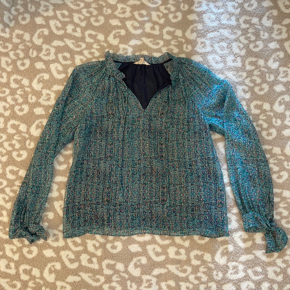 Rebecca Taylor Blue Floral Blouse